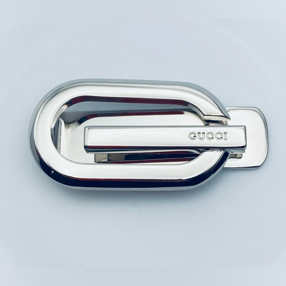 Authentic GUCCI money clip G motif metal
